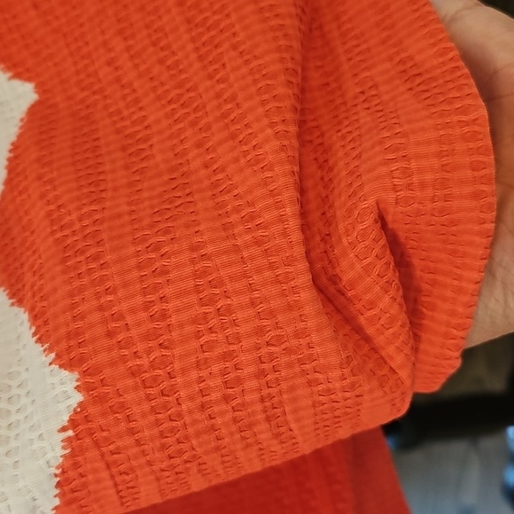 Limitwd Chevron Dress Orange And White - Picture 8 of 9